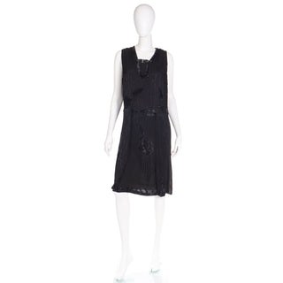 Modig 1920s Vintage Flapper Beaded Black Sleeveless Evening Dress