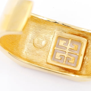 Givenchy Costume Jewelry Gold Tone Cuff Braclet with Cutout Logo