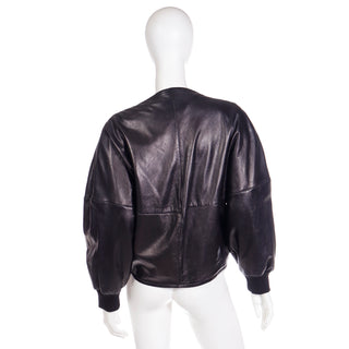 1985 Claude Montana Black Lamb Leather Jacket W Zebra Pony Fur Lining with Pockets