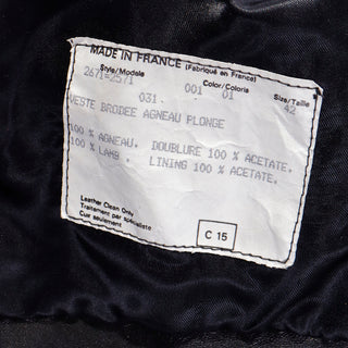 F/W 1987 Claude Montana Cutwork Lamb Leather Runway Jacket France