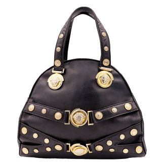 1992 Gianni Versace Original Miss S M Collection Gold Medusa Handbag