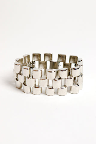 Vintage gift set for her with modernist metal bracelet