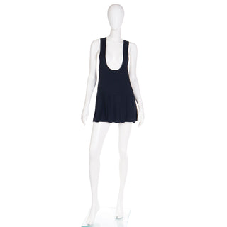 1980s Betsey Johnson Punk Label Black Mini Skater Dress or Long Top