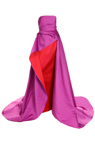 2022 Carolina Herrera Deadstock Strapless Red & Purple Evening Dress $5990