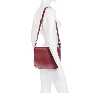 1970s Le Must de Cartier Vintage Bordeaux Leather Handbag Shoulder Bag