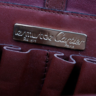 1970s Le Must de Cartier Paris Vintage Bordeaux Leather Shoulder Bag 