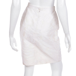 1995 Christian Lacroix Ivory Lace Silk Mini Skirt Deadstock w Original Tags