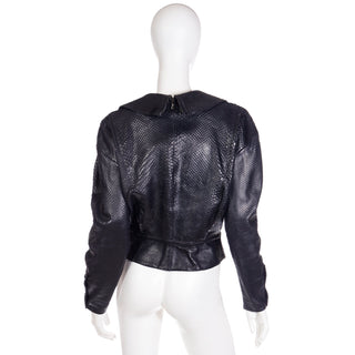 1980s Claude Montana Vintage Snakeskin Cut Lamb Leather Jacket