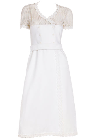 1960s Andre Courreges Space Age White Vintage Dress