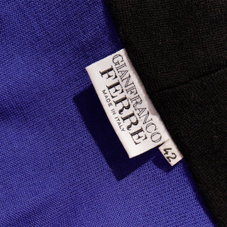 1990s Gianfranco Ferre Purple & Black Draped Wrap Sweater Top 42