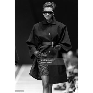 1987 Gianni Versace Black Wool Coat