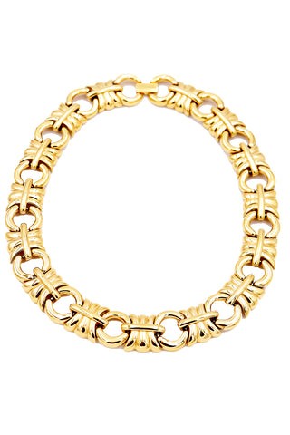 1980s Givenchy Vintage Link Gold Plated Collar Necklace