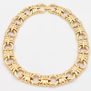 1980s Givenchy Vintage Link Gold Plated Collar Necklace Signed