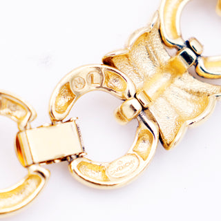 1980s Givenchy Vintage Designer Link Gold Plated Collar Necklace 