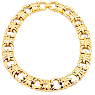 1980s Givenchy Vintage Unique Link Gold Plated Collar Necklace