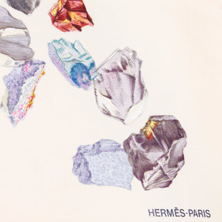 Vintage 1984 Hermes Paris "Minéraux" by Hugo Grygkar Silk Scarf w Colorful Gemstones