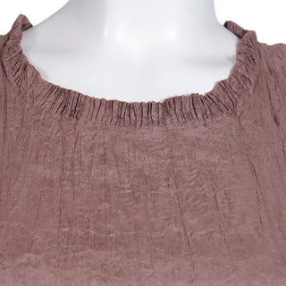 1990s Issey Miyake Brown Crinkle Pleated Sleeveless Dress Size 2