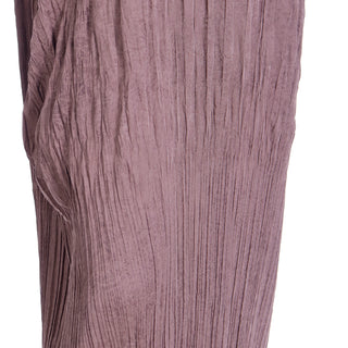 1990s Issey Miyake Brown Crinkle Pleated Sleeveless Dress M 2