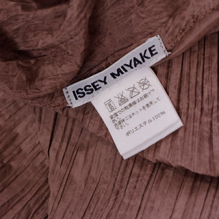 Vintage 1990s Issey Miyake Brown Crinkle Pleated Sleeveless Dress Japan