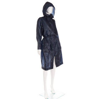1990s Issey Miyake Vintage Windcoat With Hood Converts Into A Bag Raincoat with Hood