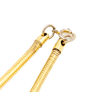 1970s Bijoux Lanvin Vintage Gold Necklace w Interchangeable Lucite Pendants