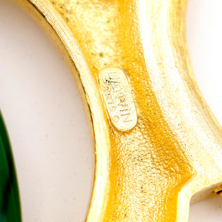 1970s Bijoux Lanvin Vintage Gold Necklace w Interchangeable Lucite Pendants signed