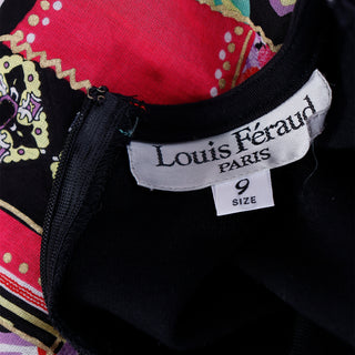 1990s Louis Feraud Drop Waist Patchwork Print Dress
