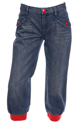 2000s Vintage Marc Jacobs Knicker Style Cropped Denim Jeans
