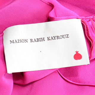 2000s Maison Rabih Kayrouz Hot Pink Silk Dress w/ Draped Back Great Summer dress