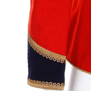 Vintage Royal Horse Guard Bandsman & Trumpeter Red Wool Jacket w Epaulettes and Gold Trim