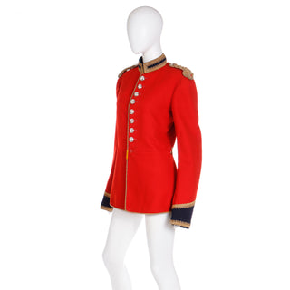 Royal Horse Guard Bandsman & Trumpeter Red Wool Jacket w Epaulettes w Silver Buttons