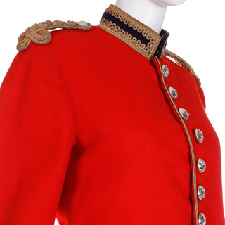 Vintage Royal Horse Guard Bandsman & Trumpeter Red Wool Jacket w Epaulettes