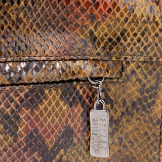 1990s Stuart Weitzman Made in Spain Snakeskin Leather Shoulder Bag