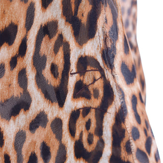 2002 Tom Ford Yves Saint Laurent Silk Chiffon Leopard Print Runway Top with unique seams