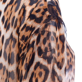 S/S 2002 Tom Ford Yves Saint Laurent Silk Chiffon Leopard Print Runway Top Unique Seams