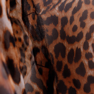 SS 2002 Tom Ford Yves Saint Laurent Silk Chiffon Leopard Print Runway Top Blouse with Raw Seams