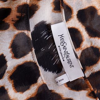 S/S 2002 Tom Ford Yves Saint Laurent Silk Chiffon Leopard Print Runway Top Rive Gauche