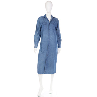 Vintage 1990s Ralph Lauren Authentic Dungarees Denim Jean Duster Jacket or Dress