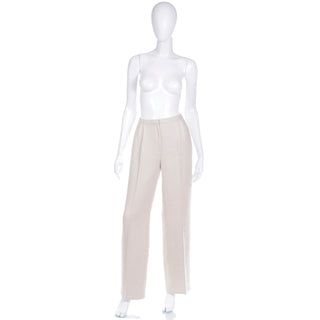 Vintage High Waisted Valentino Silk LInen and Wool Blend Trousers