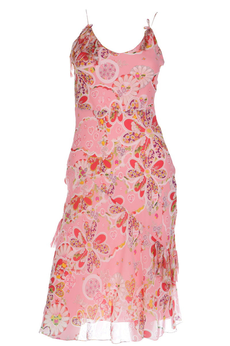 Y2K Baroque Floral Silk Gown (M)