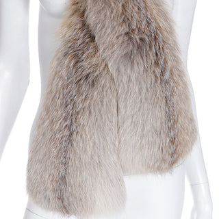 1990s Vintage Extra Long Natural Fox Fur Boa Style Wrap One Size
