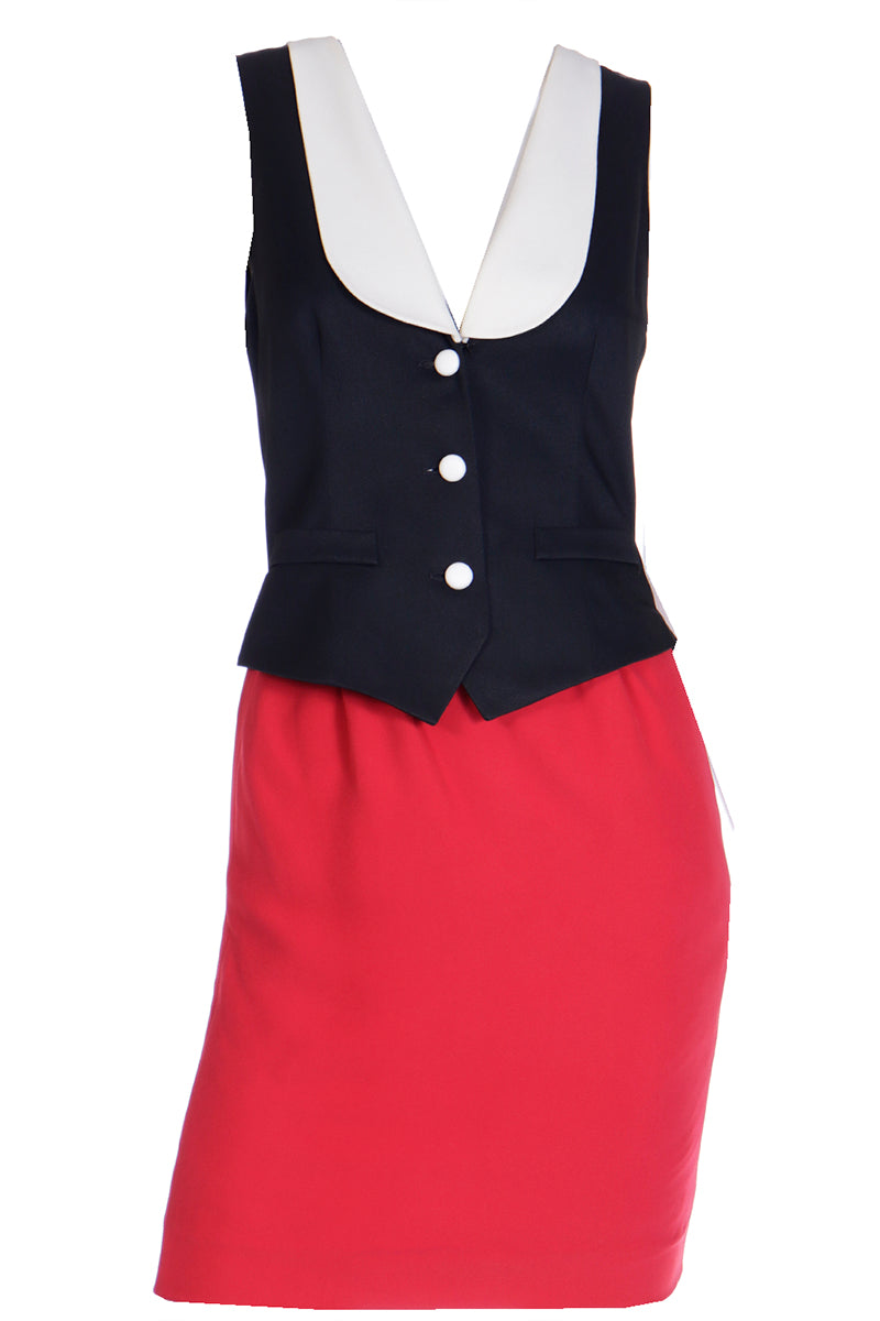 Vintage Franco Moschino Olive Oyl Red Black & White Dress – Modig