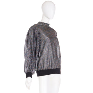 Vintage 1970s Colorful Lurex Iridescent Pullover Tinsel Top