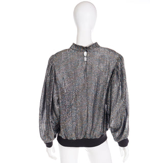 Vintage 1970s Multi colored Lurex Iridescent Pullover Tinsel Top