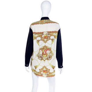 1980s Vintage Ungaro Pour l'Homme Paris Baroque Shirt Button Front