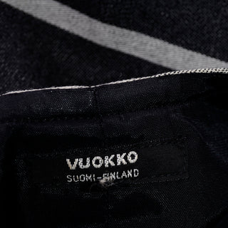 1970s Vuokko Suomi Finland Vintage Dress by Marimekko Designer Vuokko Nurmesniemi in Charcoal