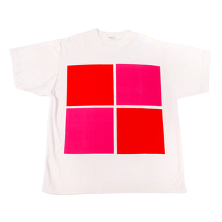 Vintage YSL Color Block Logo Pink and Orange Tee Shirt