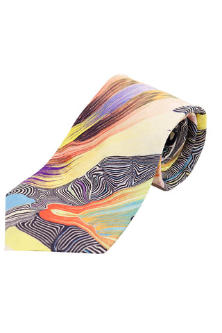 Vintage Yohji Yamamoto Silk Tie Colorful Bold Print Vintage Mens Necktie