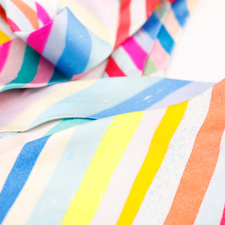 Colorful Yohji Yamamoto Tie Abstract Stripe Rainbow Silk Mens Necktie