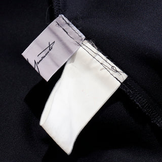 Fall 2001 Yohji Yamamoto Avant Garde Black Coat w White Stripes & Deconstructed Style Made in Japan 